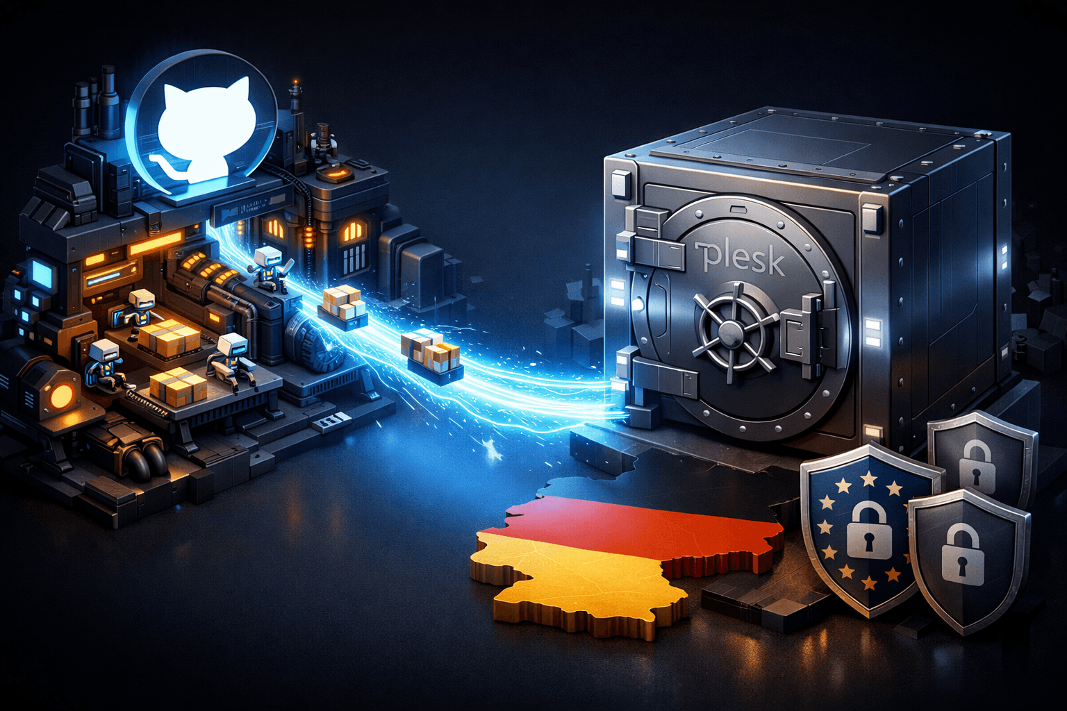 Automatisierte CI/CD Pipeline von GitHub zu einem sicheren Plesk Server.