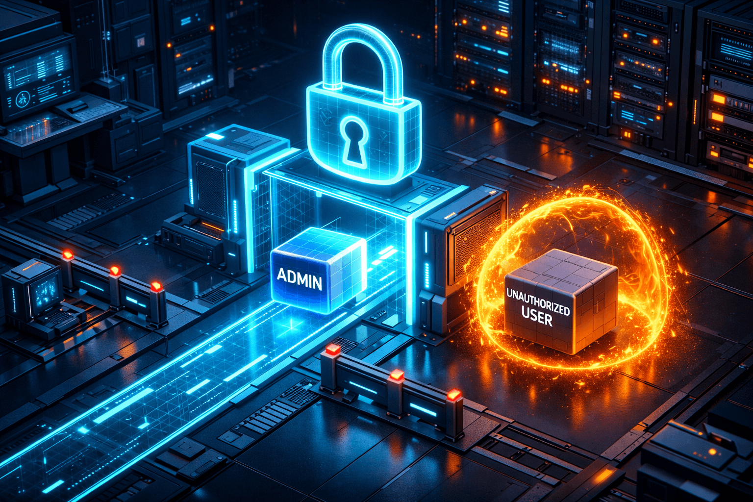 Abstrakte Darstellung der Sicherheitsmechanismen und Autorisierung im Contao Backend