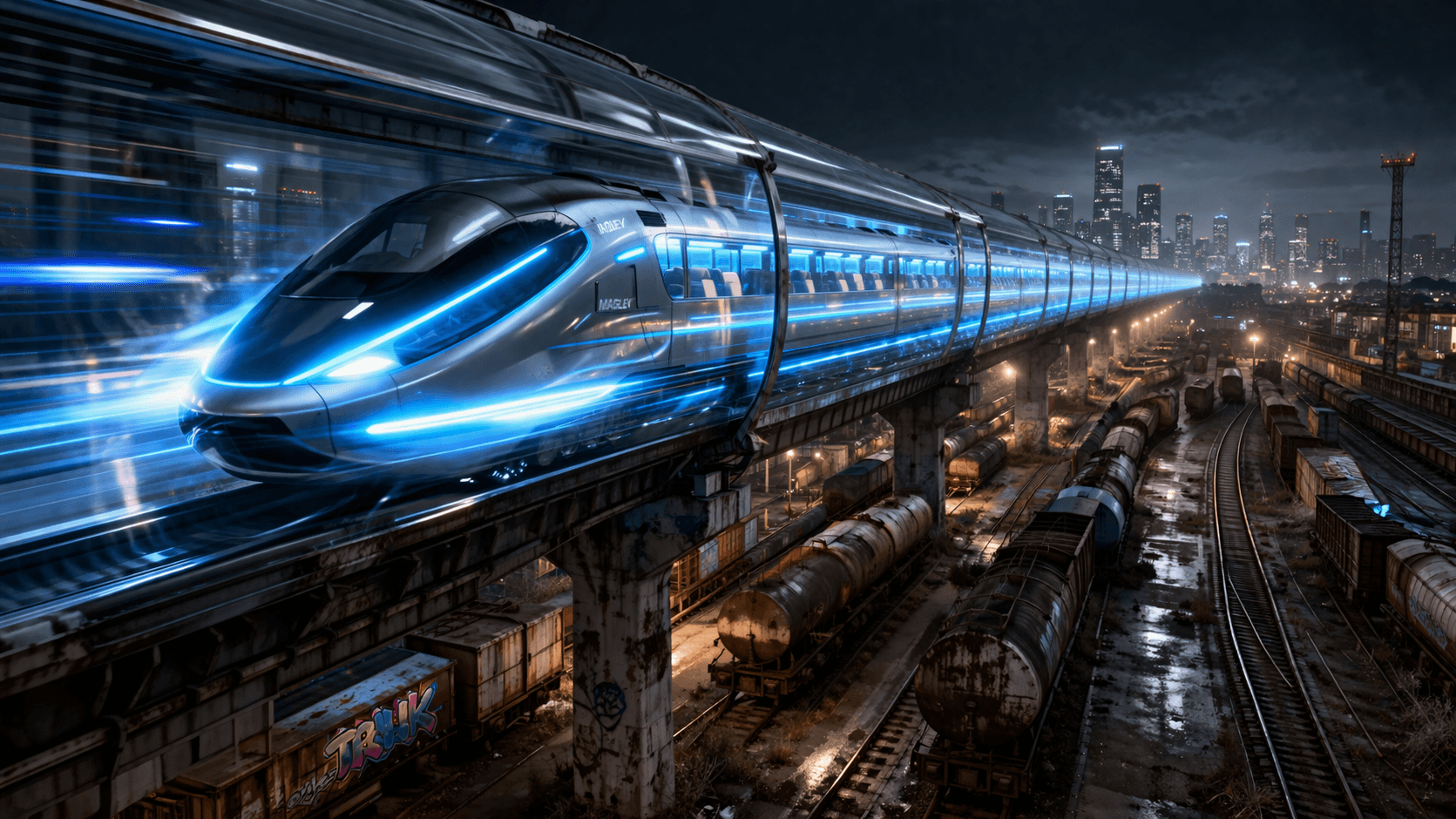 Hochgeschwindigkeitszug als Metapher für schnelles Datenbank-Caching