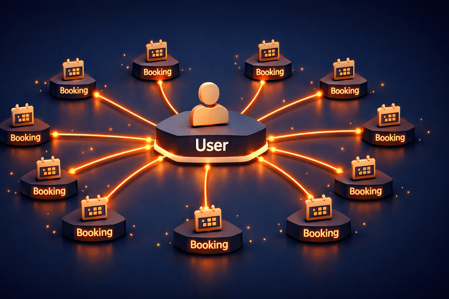 Verbindungslinien zwischen Benutzer und Objekt