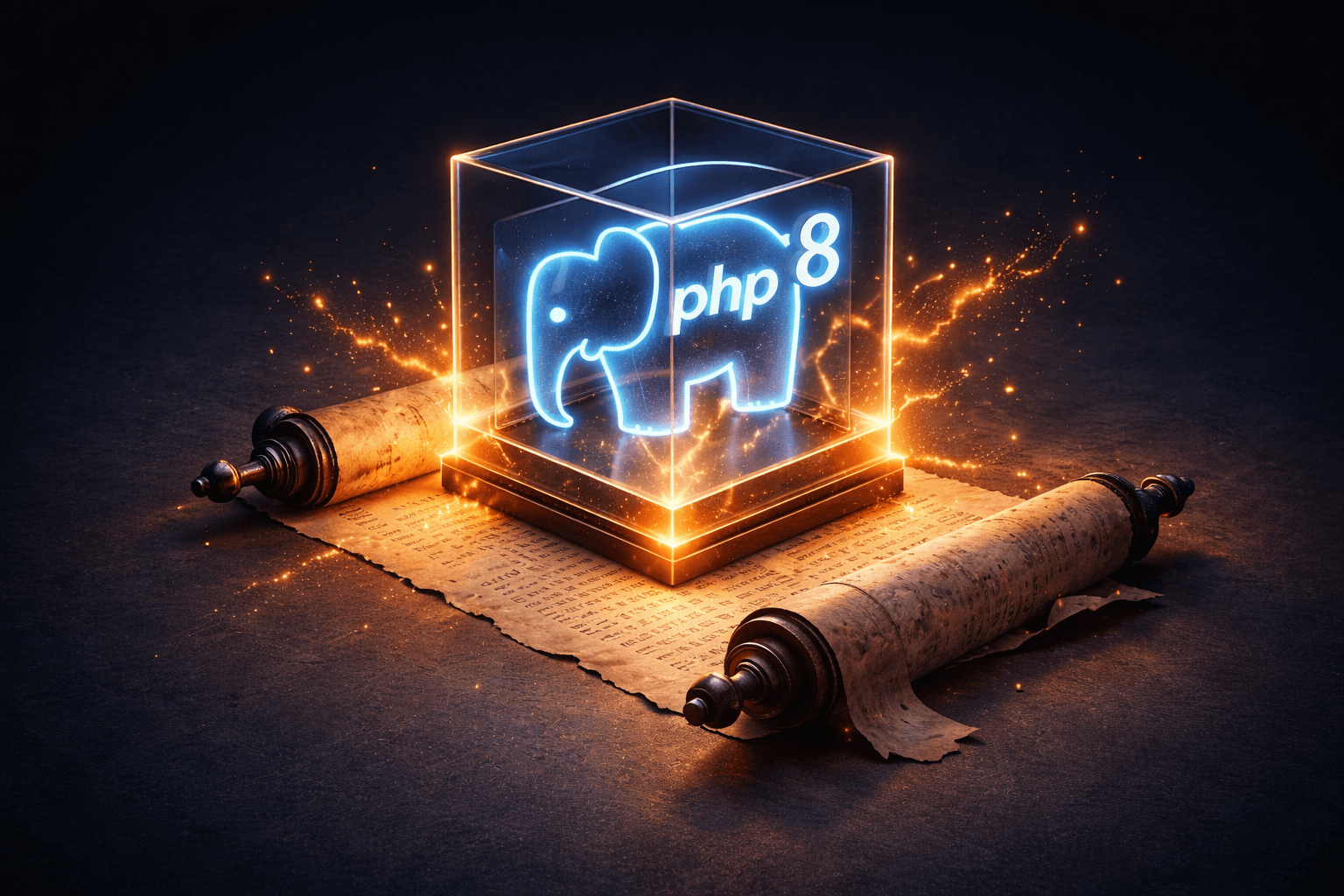 Modernes PHP 8 Attribut-Symbol leuchtet