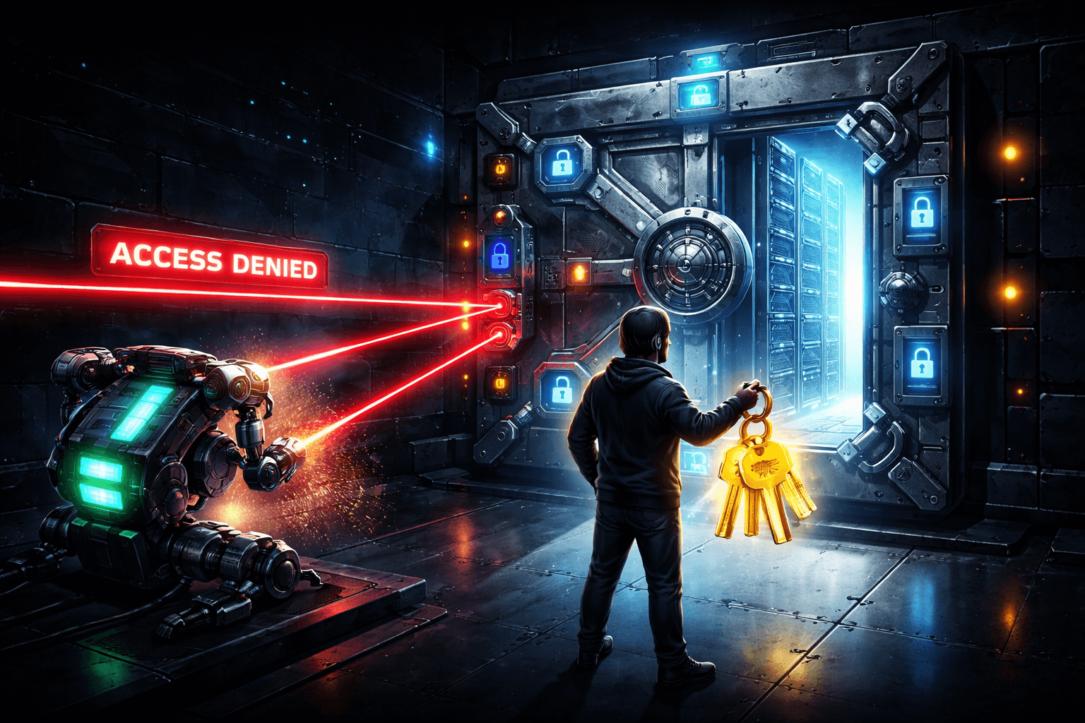 Ein Administrator löst Datei-Berechtigungsprobleme (Permissions) auf einem Server.