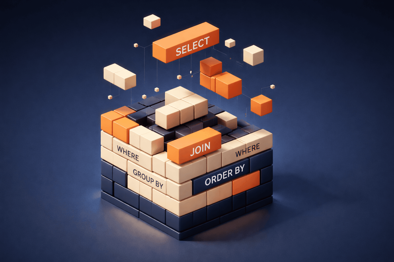 Bausteine setzen sich zu einer Abfrage zusammen