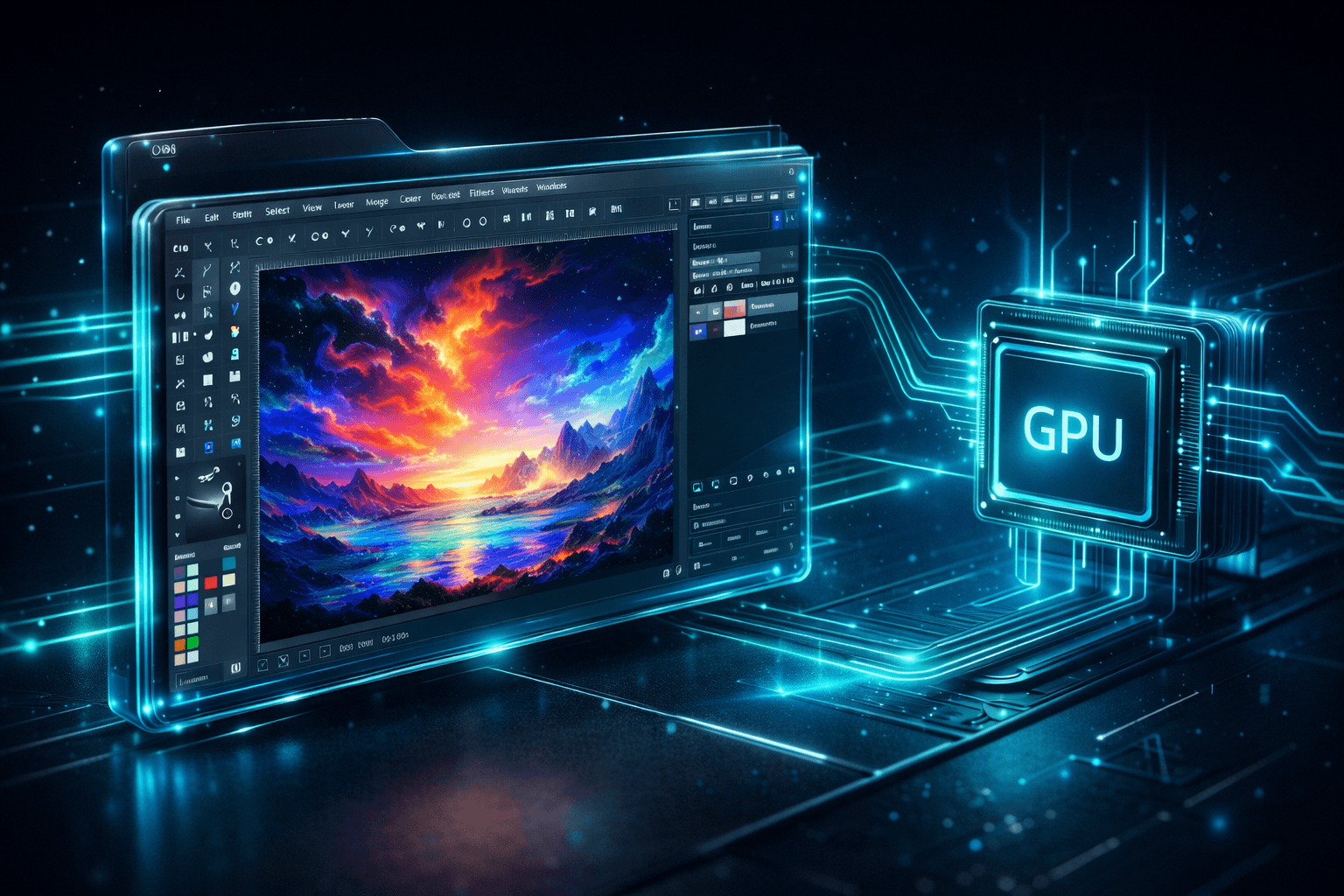 GIMP Linux Version läuft auf Windows mit GPU Beschleunigung