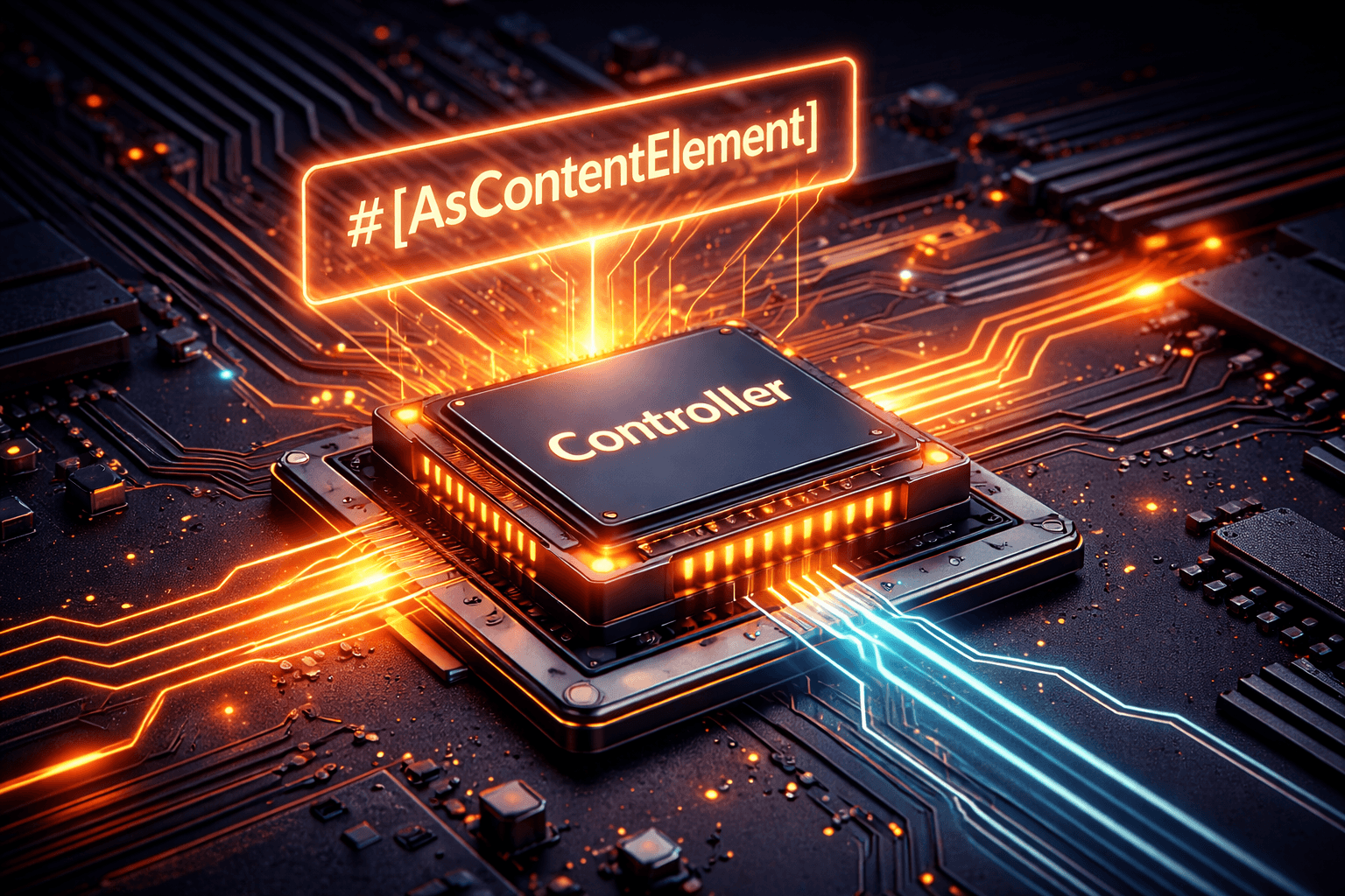 Controller Registrierung via Attribute Ein Chip wird installiert, darüber schwebt ein Attribut-Tag