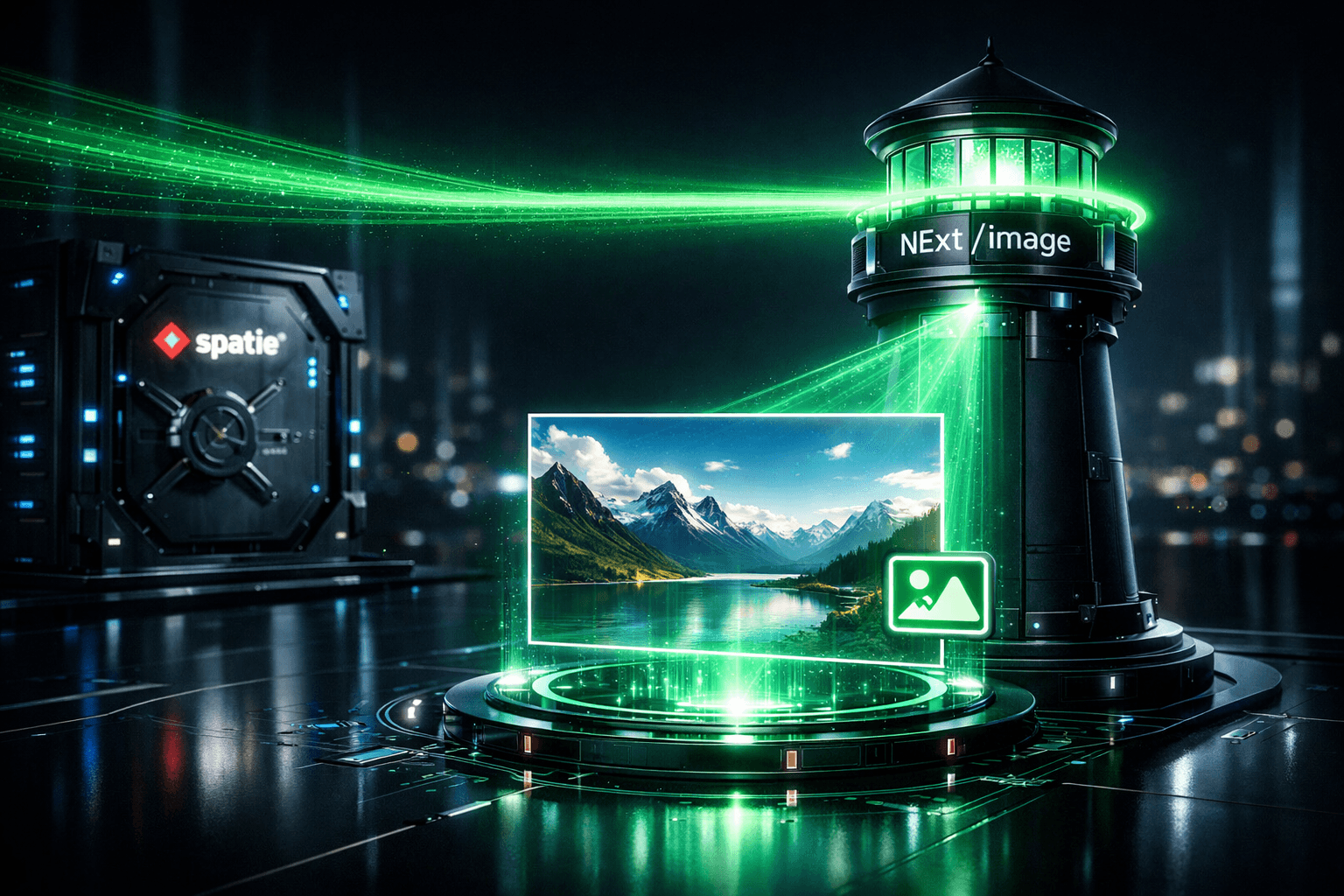 Atemberaubende Performance mit next/image Die Next.js Image Component optimiert Bilder aus der Laravel Spatie Media Library.